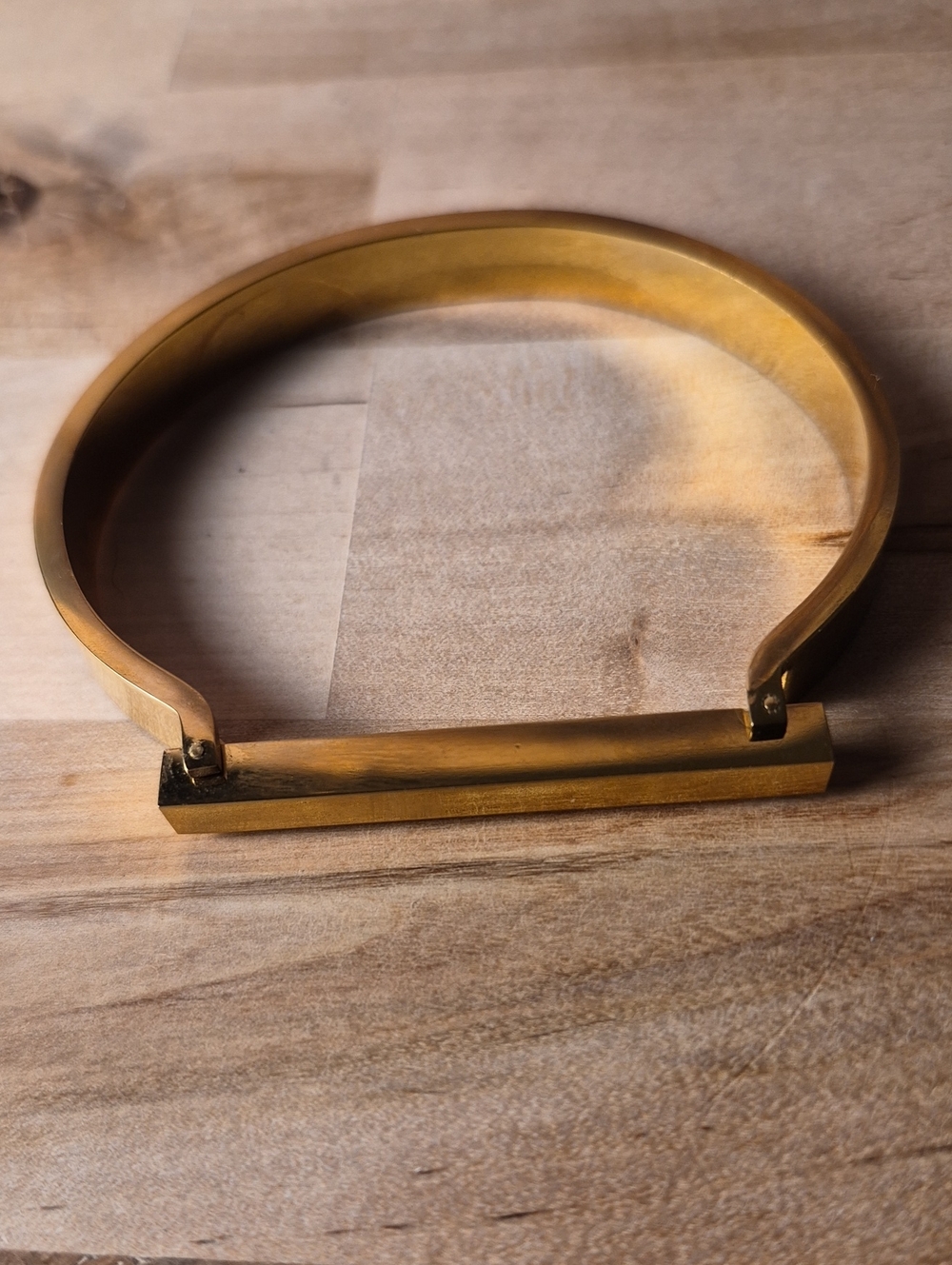 Gold Metal Bar Cuff Bracelet - Women's Fashion Jewelry